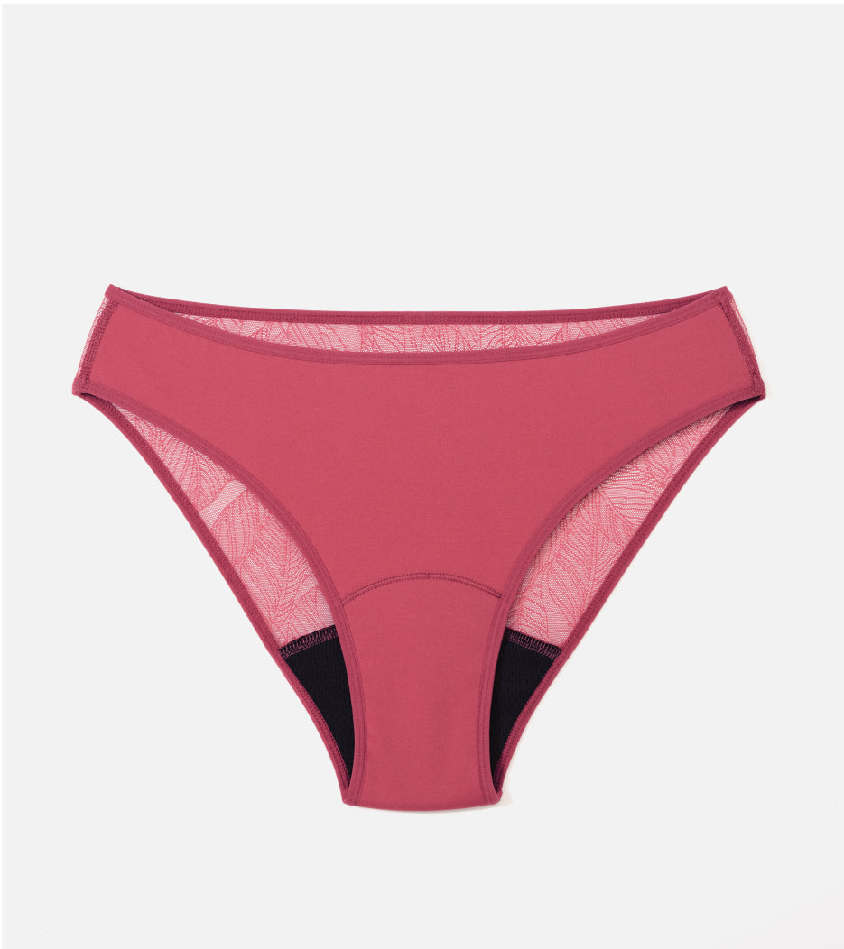 Lace Brief - Nylon z recyklingu - Malinowe