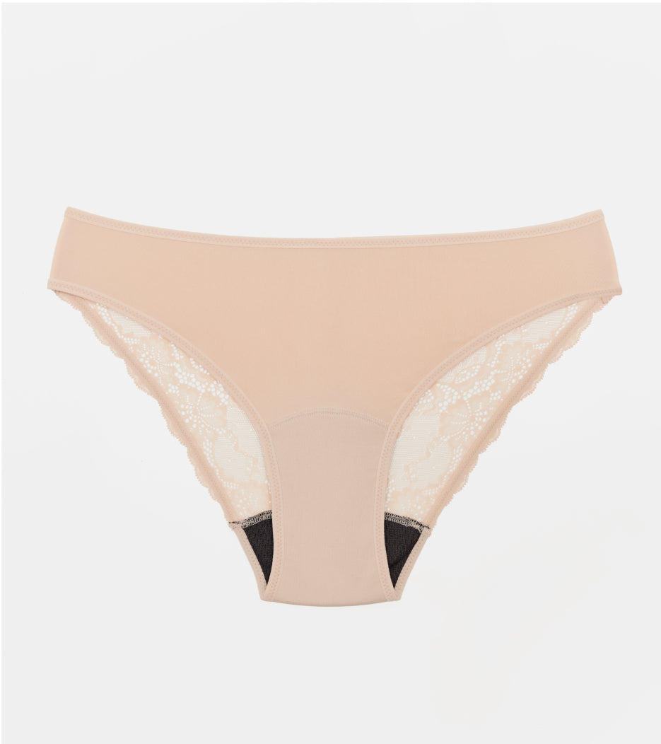 Lace Brief - Nylon z recyklingu - Beżowe