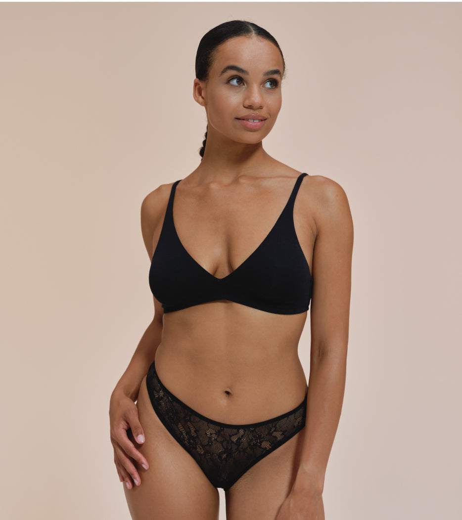 All Lace Brief - Nylon z recyklingu - czarne