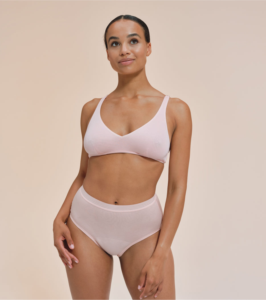 High-Waist - Bawełna organiczna - Koralowe