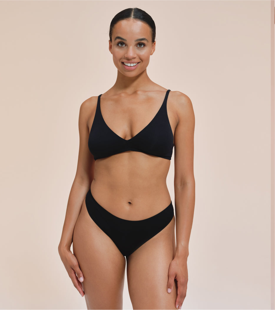 Lace Brief - Nylon z recyklingu - Czarne