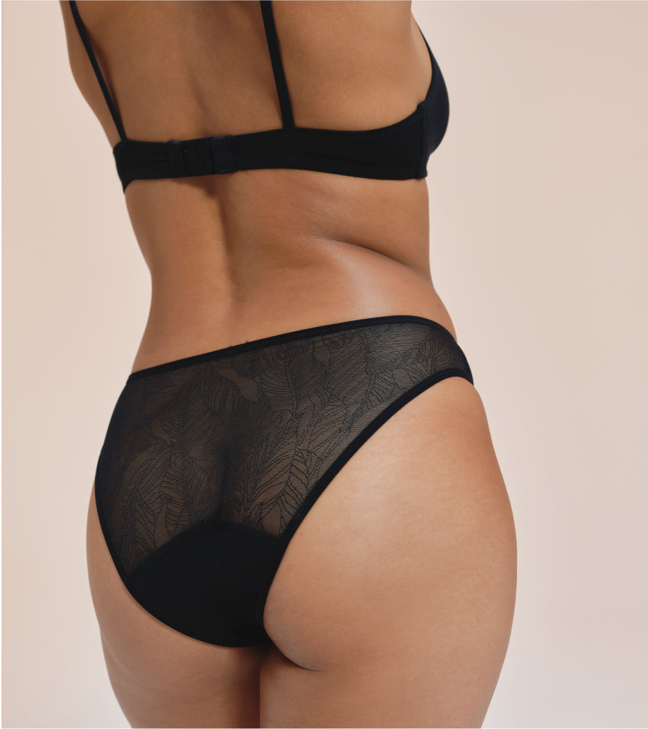 Lace Brief - Nylon z recyklingu - Czarne
