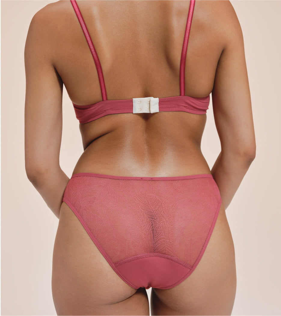Lace Brief - Nylon z recyklingu - Malinowe
