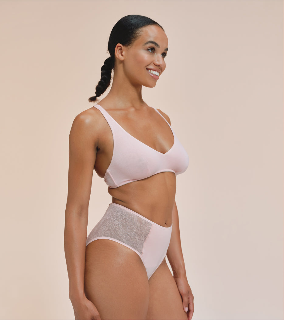 Lace High-Waist - Nylon z recyklingu - Koralowe