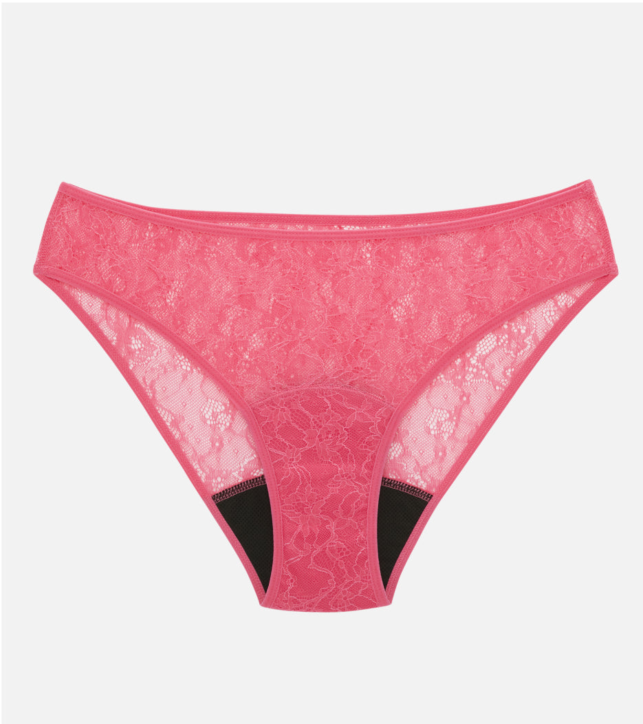 All Lace Brief - Nylon z recyklingu - Różowe